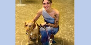 Laura with her dog Bella