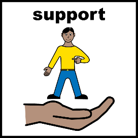 A picture showing a person being supported