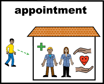 A picture of someone visiting a health centre