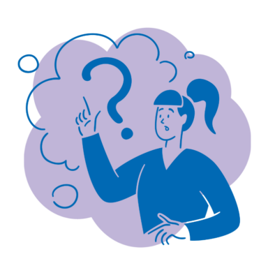 Illustration of person with a question