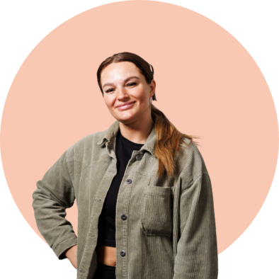Dietitian on a red background
