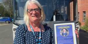 Carol Knaggs receiving her 'Nominate Your Hero' reward